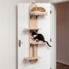 Door Hanging Cat Tree 5-Level Height Adjustable 4-Tier Climber No-Drill for Apartment Beige