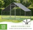 Large Chicken Coop with Waterproof Anti-UV Cover Metal Chicken Run Spire Shaped Walk-In Fence Cage Hen House Outdoor Yard Farm Use 1' Tube Diameter