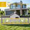 Deluxe 2 Story Outdoor Rabbit House XL Wooden Hutch 83'' with Ladder And Run Big Bunny Cage Gray