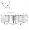 Outdoor Dog Kennel 13' X 13' X 6.5' Waterproof Roof Silver for Small to Medium Dogs with Comfortable Living Space