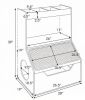 3-in-1 Hidden Cat House Cabinet for Cats with 4 Cubbies Removable Cushion Scratching Pad - Pet Furniture