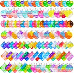 108 PCS Pop Fidget Keychain It Mini Fidget Toys Bulk Party Favors for Kids 4-8