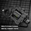 Metal Fidget Toys Gun Adults - Alloy Fidget Spinner Slider Clicker & Launcher Toy EDC Fidget Gun with Bullets and Target Stress Relief Focus Tool (Bla