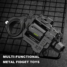Metal Fidget Toys Gun Adults - Alloy Fidget Spinner Slider Clicker & Launcher Toy EDC Fidget Gun with Bullets and Target Stress Relief Focus Tool (Bla