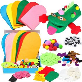 6Pcs Hand Puppet Making Kit, Art Craft Felt Sock Puppet Toys