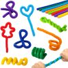 Silicone Sensory Sticks for Kids Adults, Textured Flexible Fidget Sticks Toys for Autism ADHD, Classroom Travel Anxiety Relief Toy