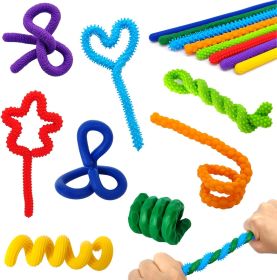 Silicone Sensory Sticks for Kids Adults, Textured Flexible Fidget Sticks Toys for Autism ADHD, Classroom Travel Anxiety Relief Toy