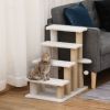 4 Levels Cat Steps with Scratching Posts for High Bed, Sofa, White
