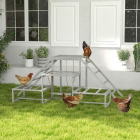 Chicken Roost Toys for Chickens Hens, Coop Accessories with Wood Stand, Ladder Platforms, for 10-15 Chickens