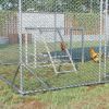 Chicken Activity Play with Swing Set for 3–4 Birds, Wooden Chicken Coop Accessory with Multiple Perches & Hen Ladder, Gray