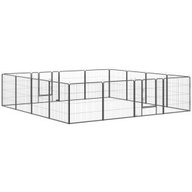 Heavy Duty Pet Playpen, 16 Panels Steel Dog Fence Puppy Exercise Pen with 2 Doors Locking Latch, 31.5" Height