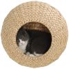 Cat Wall Shelf with Washable Cushion, Wall Mounted Cat Condo Furniture for Indoor Kittens, Beige