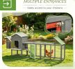 Extra Large 118'' Gray Chicken Coop with Asphalt Roof Wooden Hen Run Slide-Out Tray Nesting Box for 3-6 Chickens
