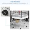 77" Flight Bird Cage Hexagon Covered Canopy Portable Aviary With Storage