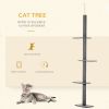 Floor-to-Ceiling Cat Tree Cat Climbing Tower with Sisal-Covered Scratching Posts Natural Cat Tree Activity Center for kittens Cat tower furniture