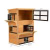 Outdoor Cat House, 3-Tier Kitty Shelter with 5 Escape Doors, Weather Resistant, Yellow & Black