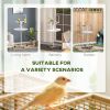 Bird Stand with Wheels, Perches, Feed Bowls, Round Tray for Parrot