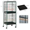 Large Bird Cage with 1.7 ft. Width for Wingspan, Bird Aviary Indoor with Multi-Door Design, Fit for a Canary, Finch, Conure, 55", Green