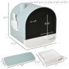 Cat Litter Box with Lid, Covered Litter Box for Indoor Cats with Tray, Scoop, Mat, Filter, 17" x 17" x 18.5" , Green