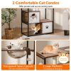 Stylish Wood-Metal Cat Tree - 33 lbs Per Layer Capacity, 2 Private Condos + 2 Relaxation Platforms, Complements Room Decor
