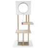Multi-Level Cat Tree with 2 Scratching Pads, Dual-Door Cat Condo & Anti-Tipping Kit for Indoor Cats