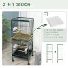 Large Bird Cage with 1.7 ft. Width for Wingspan, Bird Aviary Indoor with Multi-Door Design, Fit for a Canary, Finch, Conure, 55", Green