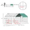 87x41x41-IN Catio Rabbit Guinea Pig Cage Chicken Coop Run, Small Animal Enclousure Outdoor Indoor with Cover and Multiple Doors, Green