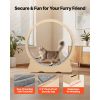 Cat Exercise Wheel, 48 in Wooden Cat Running Wheel for Indoor Cats up to 28 lbs, Cats Treadmill with Carpeted Runway & Locking Mechanism