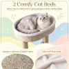 36" Tall Carpeted Cat Tree with Plush Perches Scratching Posts And Dangling Ball for Cats Furniture Trees