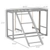 Chicken Activity Play with Swing Set for 3–4 Birds, Wooden Chicken Coop Accessory with Multiple Perches & Hen Ladder, Gray