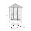 77" Flight Bird Cage Hexagon Covered Canopy Portable Aviary With Storage