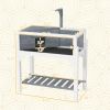 Wooden Tortoise Habitat with Storage Shelf, Tortoise Enclosure with Clear Windows, Openable Top, Lamp Holder, Gray