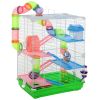 5 Tiers Green Hamster Cage Portable with Exercise Wheels Play Tube Water Bottle Dishes House Ladder - Ideal for Gerbils