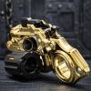 Metal Fidget Toys Gun Adults - Alloy Fidget Slider Clicker Spinner & Launcher Toy EDC Fidget Gun with Bullets and Target Stress Relief Focus Tool (Gol