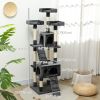 68-inch Multi-Level Cat Scratching Tree Kitty Activity Center Post Tower Condo Pet Furniture w/ Toy Grey