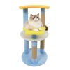 29" Moon & Star Cat Tree with 4 Levels, Jute Scratching Posts & Anti-Tipping Device for Kittens & Adults-Blue