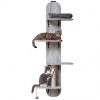Door Hanging Cat Tree 5-Level Height Adjustable 4-Tier Climber No-Drill for Apartment Grey