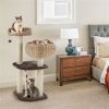 41 Inch Hand-Woven Water Hyacinth Cat Tree, 3 Sisal Scratching Posts Multi-Level Activity Center for Cats-Brown