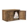 Flip Top Hidden Cat Washroom Furniture with Double Barn Doors and Removable Divider