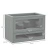 2-Level Hamster Cage with Openable Top, Door, Shelf, Ladder, Gray