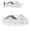 10' x 20' x 6.5' Chicken Coop Cage, Outdoor Hen House w/Cover & Lockable Door