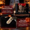 Gothic Multi-level Cat Tree 51'' with Spider Hanging Toy Black Halloween Theme Pet Supplies for Cats
