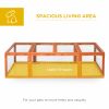 Large Wooden Rabbit Hutch Small Animal Habitat Enclosure Outdoor Run and Lockable Doors - Natural