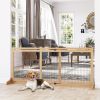 Freestanding Pet Gate Extra Wide 72" W x 27.25" H Dog Cat Barrier Natural