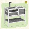 Tortoise Habitat with Shelf Storage Tortoise Gift Accessory with Weather Protection for Indoor, Light Gray