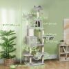 81" Large Cat Tree w/ Scratching Posts, Condos, Beds, Hammocks, Jumping Platforms, Toy Balls, Rope Cat Toy, Light Grey