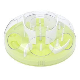 Interactive Cat Puzzle Feeder Funny Cat Puzzle Food Dispenser Enrichment Toy For Pets Play And Exercise Green (Option: Default)