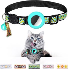 Pet Colored Bell Tassel Collar For Airtag Tracker (Type: Pet Supplies, Color: Yellow Green)