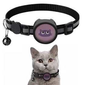 Pet Reflective Collar With Bell For AirTag (Type: Pet Supplies, Color: black)