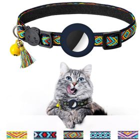 Pet Colored Bell Tassel Collar For Airtag Tracker (Type: Pet Supplies, Color: Deep Blue)